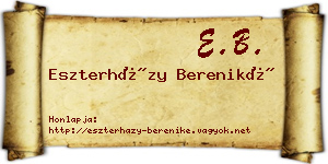 Eszterházy Bereniké névjegykártya